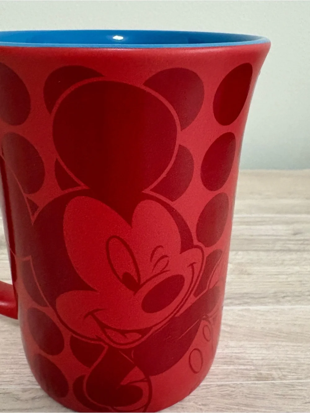 Disney Parks Micky Mouse Red Ceramic Coffee Mug
